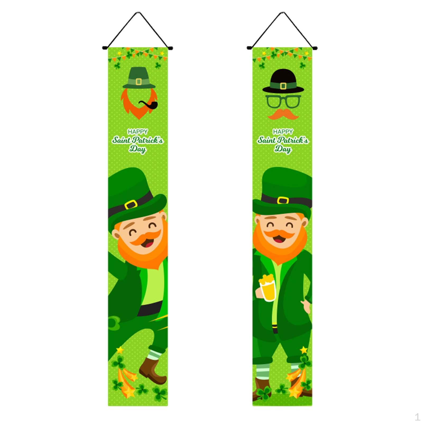 

Пасхальный знак на крыльце, украшение ко Дню святых, зеленые полиэстеровые пары, баннер на дверь для вечеринки Style B