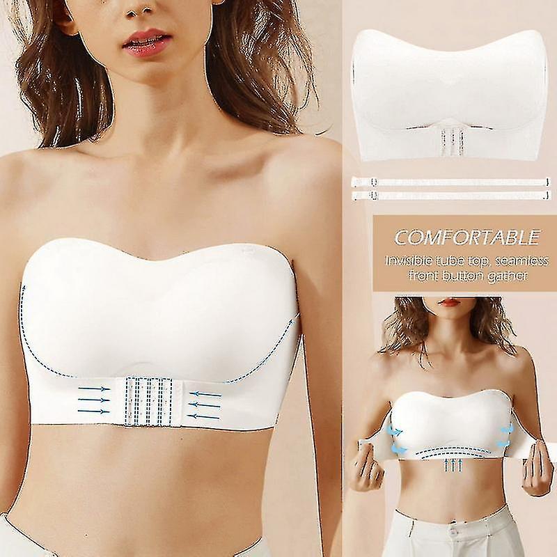 Invisible Strapless Bra For Women Wireless Push Up Non Slip Wedding Brassiere Big Breasts Underwear 