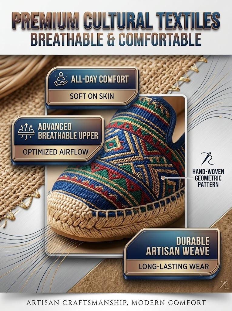 Women's Slip On Flats Retro Ethnic Style Casual Shoes Lightweight Walking Shoes Spring Fashion Single Shoes Comfortable Daily Footwear