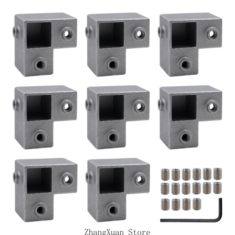 Square Pipe Fixed Joint Storage Rack Connector 3 Way Pipe Fitting Enduring 3XUF