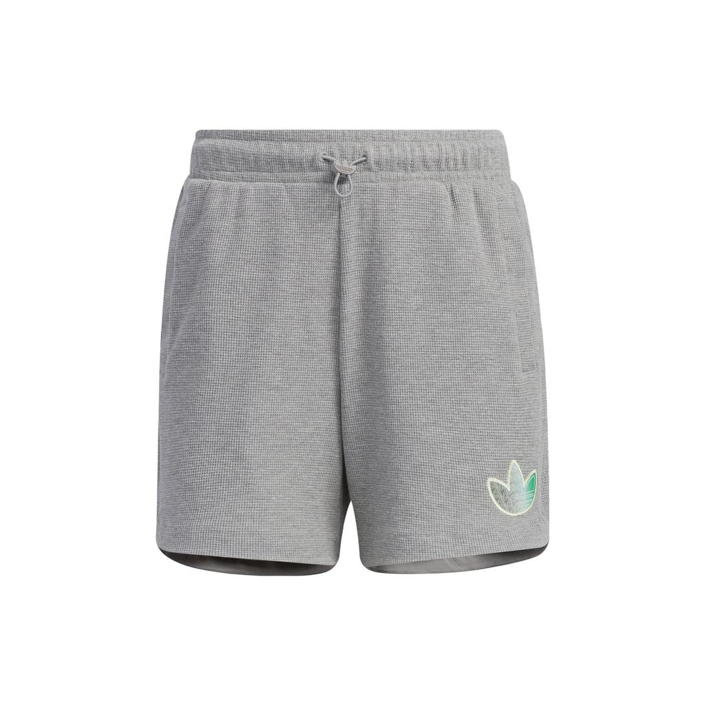 Adidas Originals Trefoil Logo Print Regular-Fit Casual Shorts Women Shorts Basic-Heather-Grey IK8623