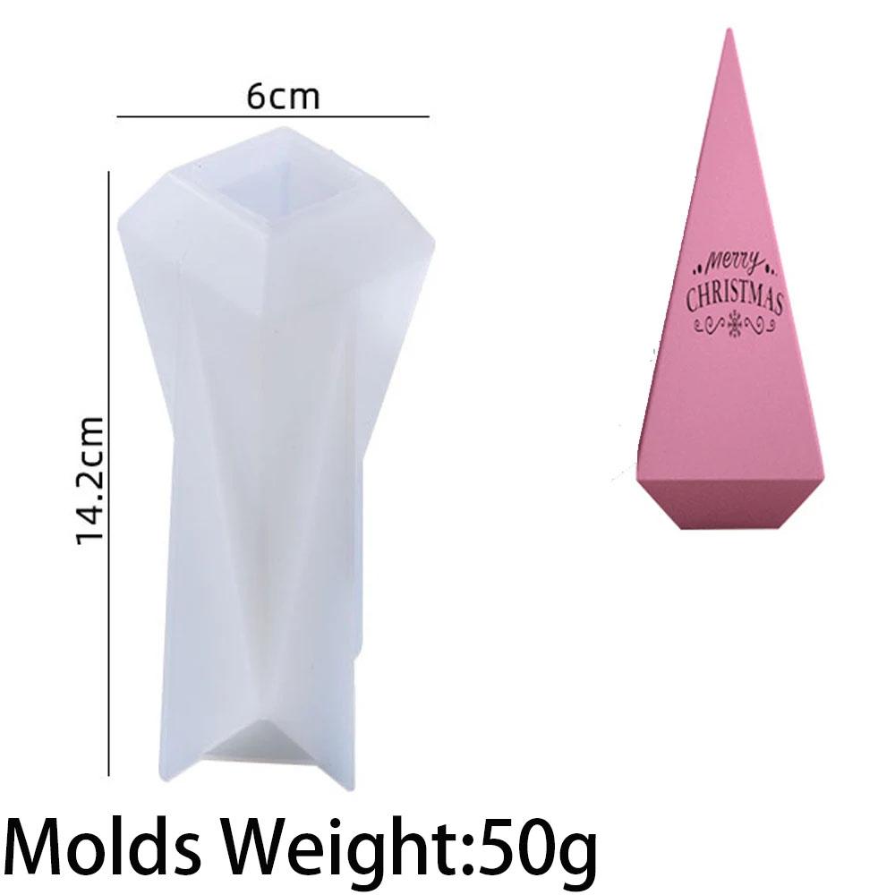 3D Hexagon Peaked Silicone Candle Mold DIY Festival Ornament Candle Soap Making Supplies Epoxy Resin Craft Molds Home Decor