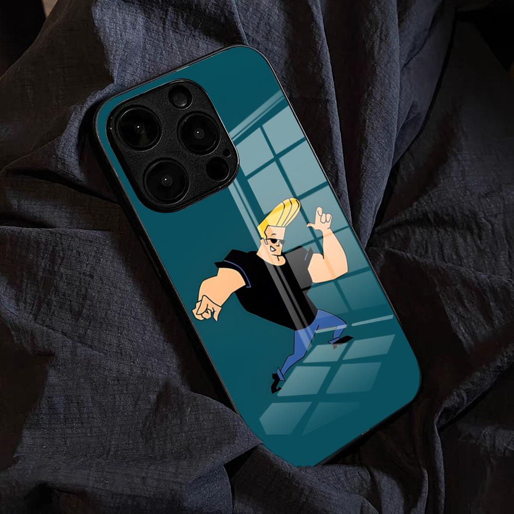 J-Johnny Bravo Anime Phone Case For IPhone 17 Pro Max 15 Pro 16 14 Plus 12 13 Mini 11 Pro Shockproof Glass Cover