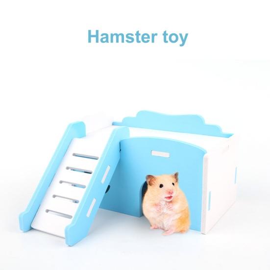 Hamster House Breathable Pet Nest with Slide Easy to Install Small Animal Activity Climb Toy Cage Accessory