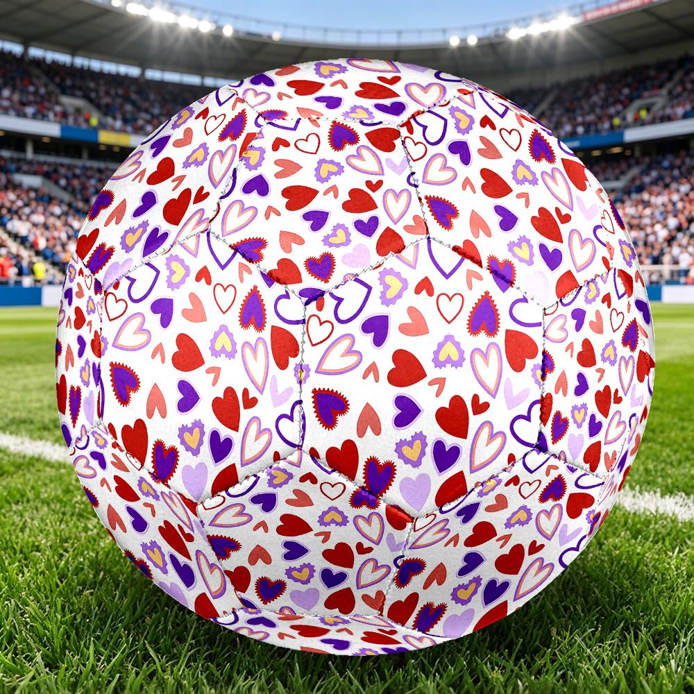 1PC Colorful Heart Soccer Ball Size 5 Football Machine Sewn Indoor/Outdoor Universal Football A120