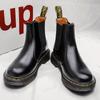 High-top Black Martin Boots, New Large-size Fashionable Soft Leather Boots, Outer Wear Sleeve Trendy Casual Shoes