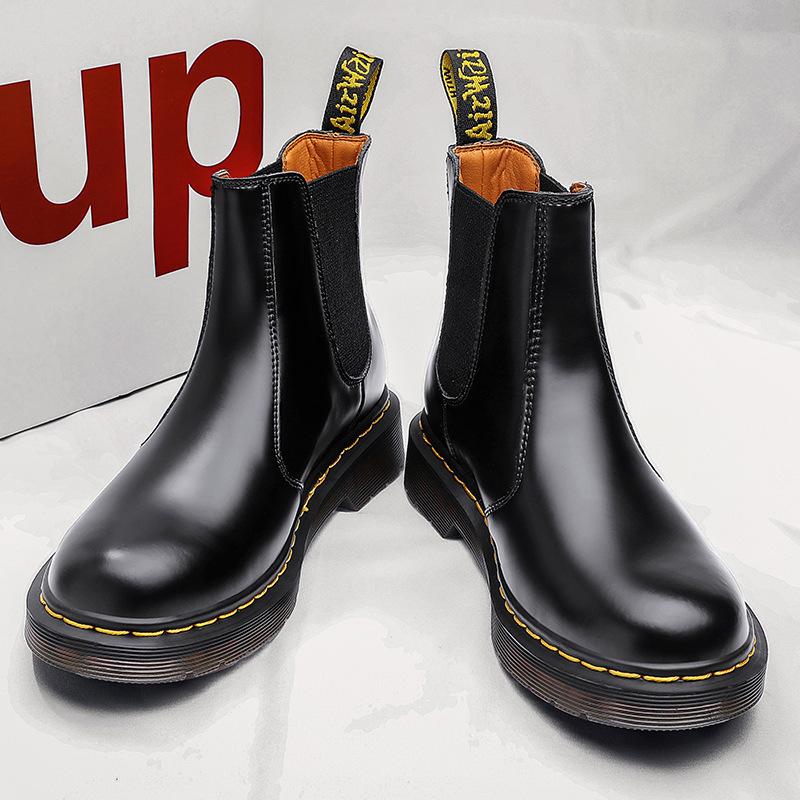 2976 high-top black Martin boots, new large-size fashionable soft leather boots, outer wear sleeve trendy casual shoes