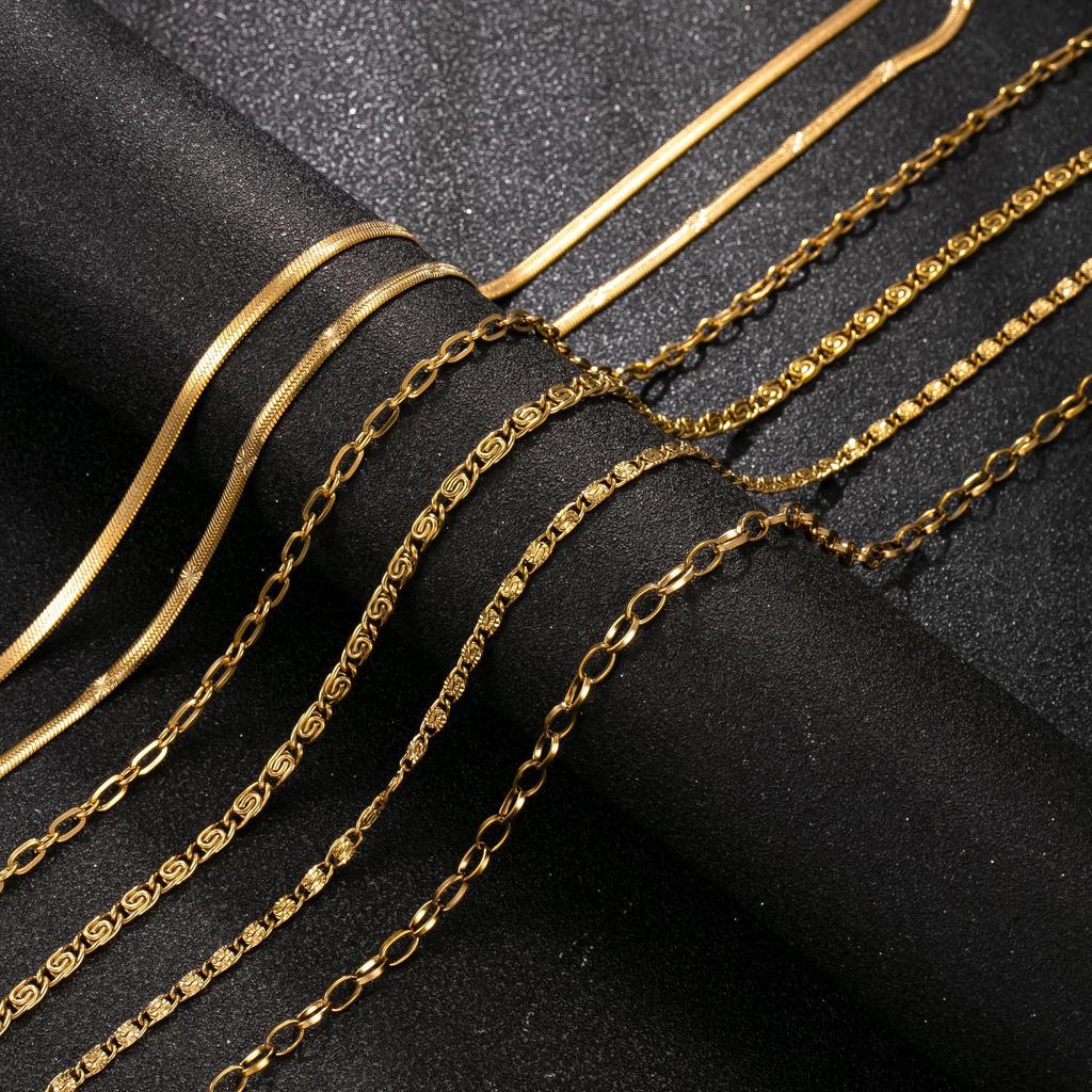 18K Gold-Plated Titanium Steel Cross Necklace with Stainless Steel Chain