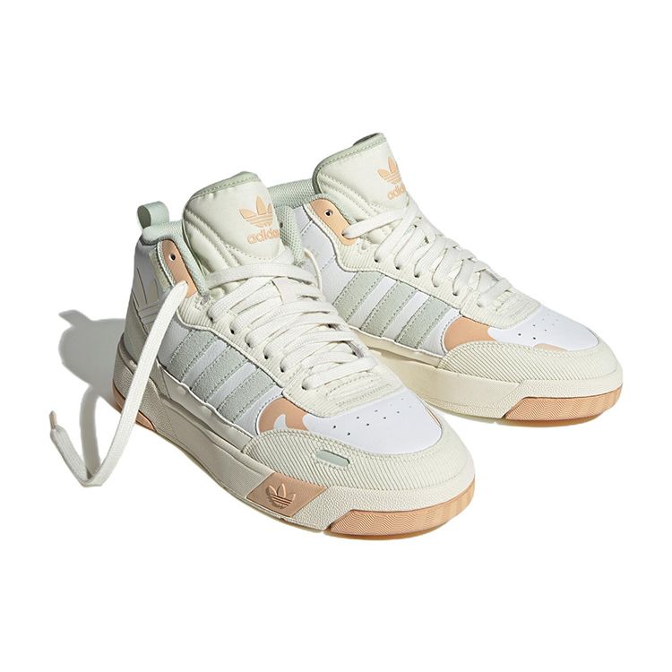 Adidas Originals Post Up Casual Slip Resistant Durable Mid Top Skate Shoes Women Sneakers White Green Yellow IE1902