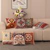 Retro Ethnic Style Printed Pillowcase: Pattern Sofa, Living Room Cushion Cover, Bedroom Bedside Pillow Cover