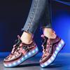 Children's runaway shoes Four-wheel LED light luminous shoes Shrinkable runaway shoes Sports student pulley shoes yo