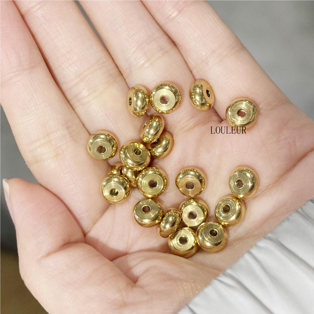 20-50pcs Flat Round 304 Stainless Steel Beads for Jewelry Making Loose Spacer Beads DIY Bracelet Necklace Wholesale
