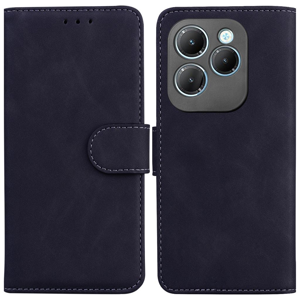 For Infinix Hot 40/40 Pro Shockproof Case Solid Color Leather Wallet Flip Phone Cover