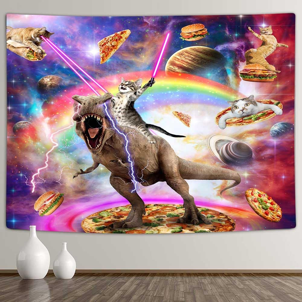 Tapestry xguatan funny cat rides cool 75x100