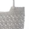 Metallic cord pattern knit tote bag