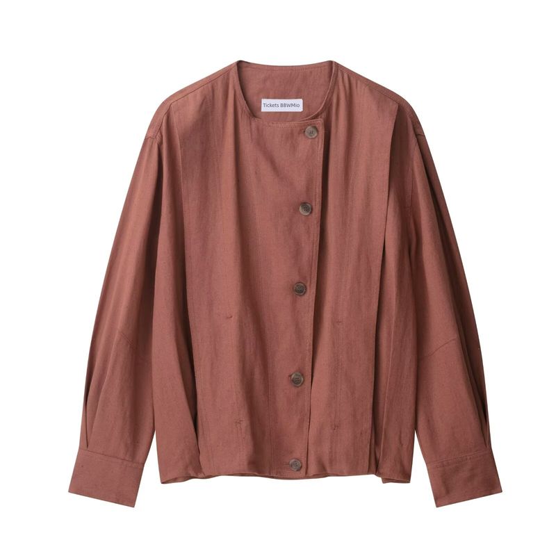 

Araltay New Arrival Fashion Style Women s Clothing Fashion All-Match Linen Blend Pilot Jacket Outwear 8332586 Outwear L