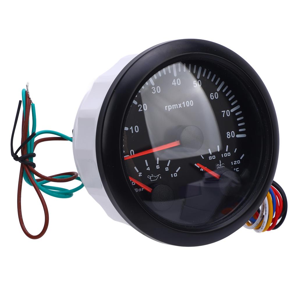 3 In 1 85mm Tachometer 8000rpm 40 To 120 Celsius Water Temp 0 To 10bar Oil Pressure 7 Color Backlight for Car Truck Boat