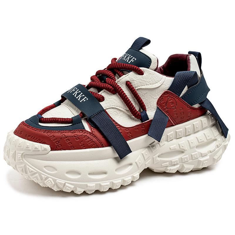 

Casual shoes men s shoes spring and autumn contrasting colors low-top platform student sports shoes new outdoor trend heightening dad shoes 39