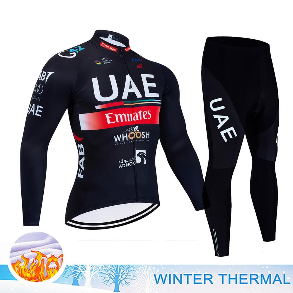 2026 UAE Cycling Clothing Man Winter Thermal Fleece Cycling Jersey Man Men's Bicycles Road Bike Jerseys Cycle Jersey Set Sport Suit