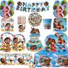 Moana Birthday Party Decor Disposable Tableware Set Paper Cup Banner Stamp Gift Bags Baby Shower Gifts Party Favors Supplies Toy