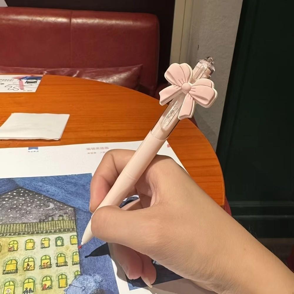 10pcs Set Bow Knot Design Gel Pen 0.5mm Sign Pen Cute Ballpoint Pen Student Stationery