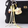 lovers cute Yellow Bear five-pointed star Backpack pendant ice cream braided rope Key Chain decoration
