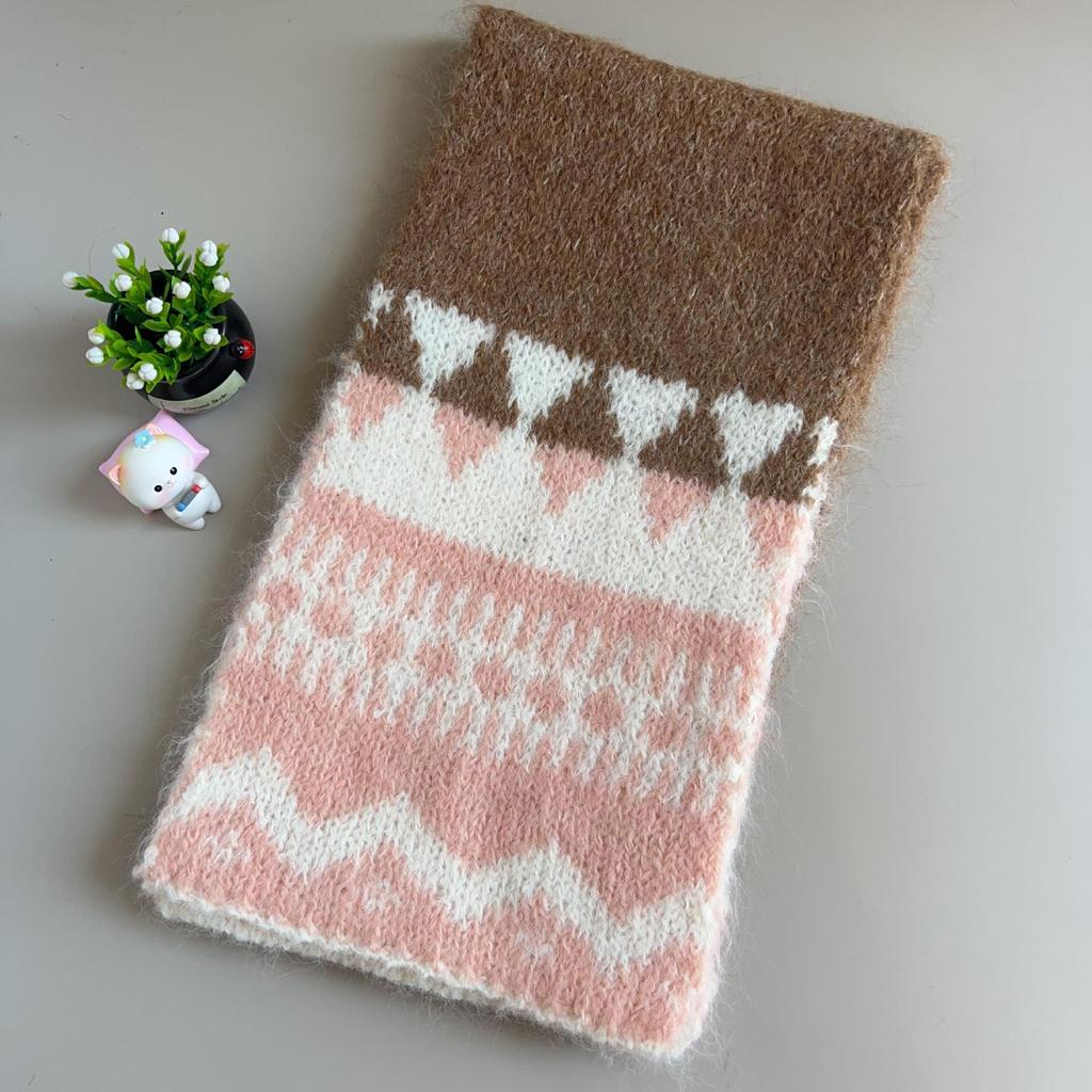 2025 Women's Cute Fair Isle Knit Scarf - Versatile Winter Warmth for Students & Couples