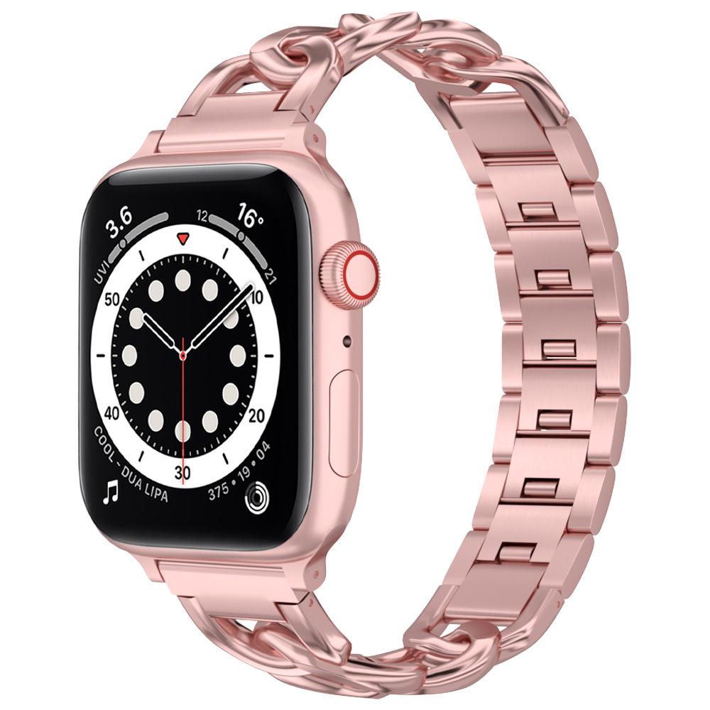 Keepwin Women Classic 304 Stainless Steel Watch Strap Bracelet Diamond Watch Band for Apple IWatch 1 2 3 4 5 6 7 8 9 SE