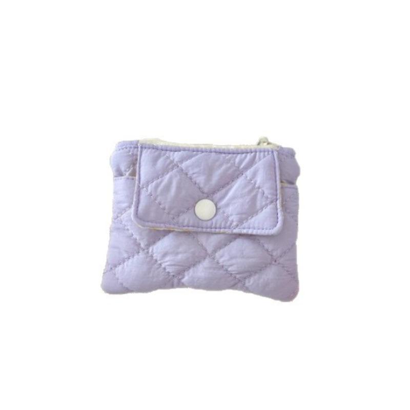 Quilted rhombus grid change bag snap card bag storage bag certificate bank card multi-function finishing small bag