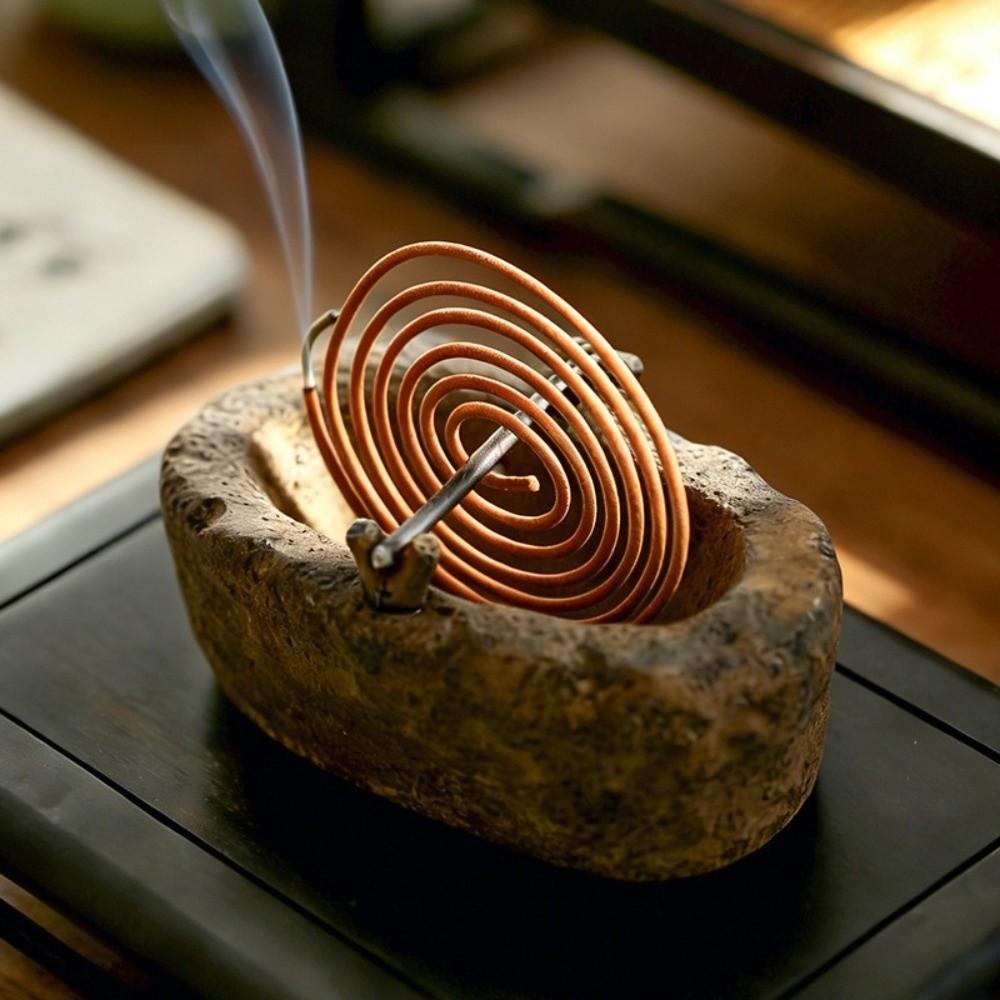 Resin Mosquito Coil Tray Imitation Stone Ash Catcher Home Decor Coil Holder  Meditation Space