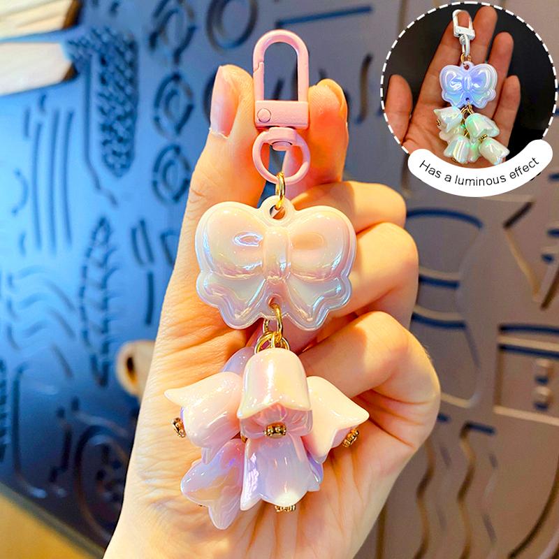 

1шт брелок для ключей акриловый материал стильный многофункциональный колокольчик цветок орхидеи светящийся брелок