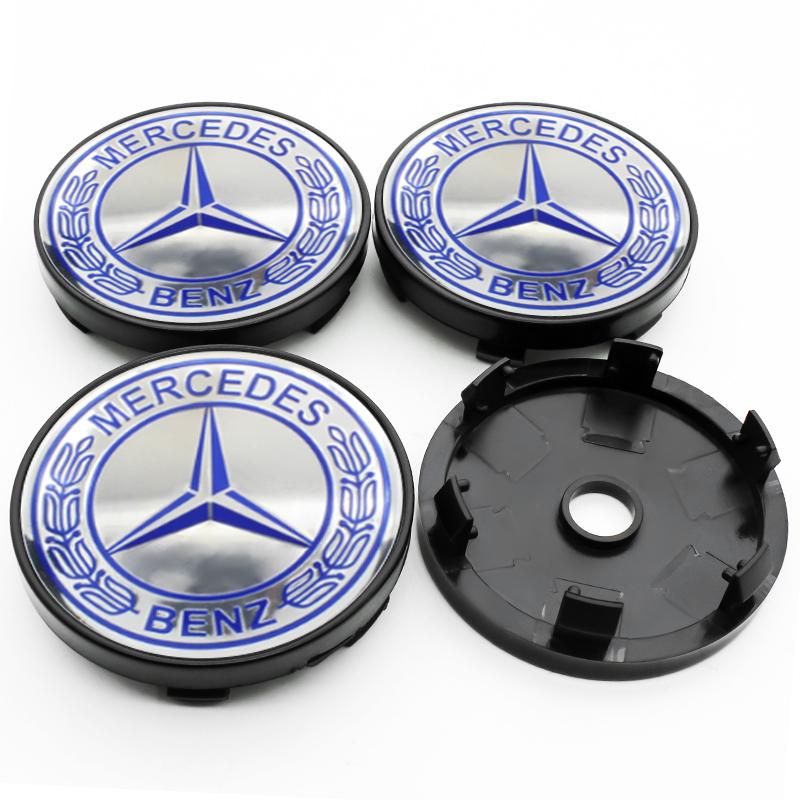 OLV5 4Pcs 60mm 75mm Car Wheel Center Hub For Mercedes Benz AMG class W205 W203 GLC GLK W206 W220 A180 W211 Cap Rim Cover Accessories