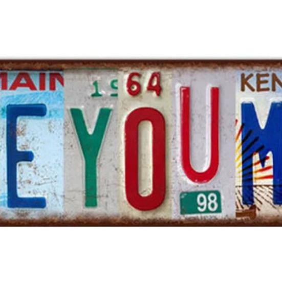 Dekoratives Blechschild Vintage Mehr Wandschilder Romantische Metalldeko Straße Ich liebe dich Schild für Schlafzimmer