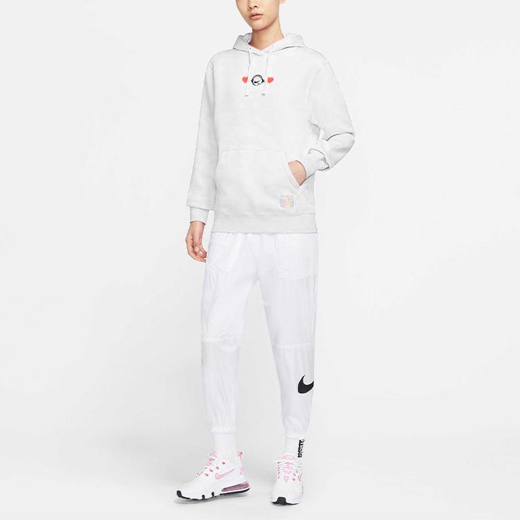 Nike Sports Casual Knitted Hooded Pullover Sweatshirt Women sweatshirt White DC3940-100