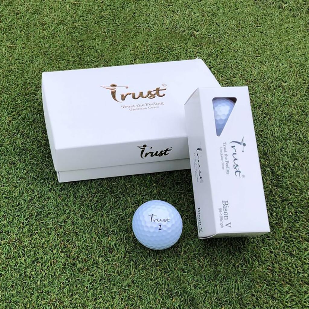 Trust Trust Golf Ball 2023 Bison V Stopping Urethane Cover Reactive Core 1 Dozen White Flying, Non-Bending, 3-Piece (Tour Series) (12 Pieces)