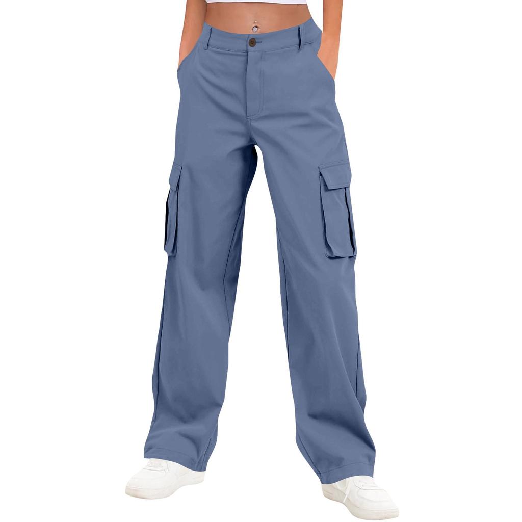Cargo Pants For Women High Waisted Wide Leg Casual Pants Streetwear Trousers With  Pockets