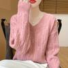 Maglione da donna in cashmere cashmere Qinghe 30% cashmere 70% lana pullover autunnale e invernale caldo e alla moda