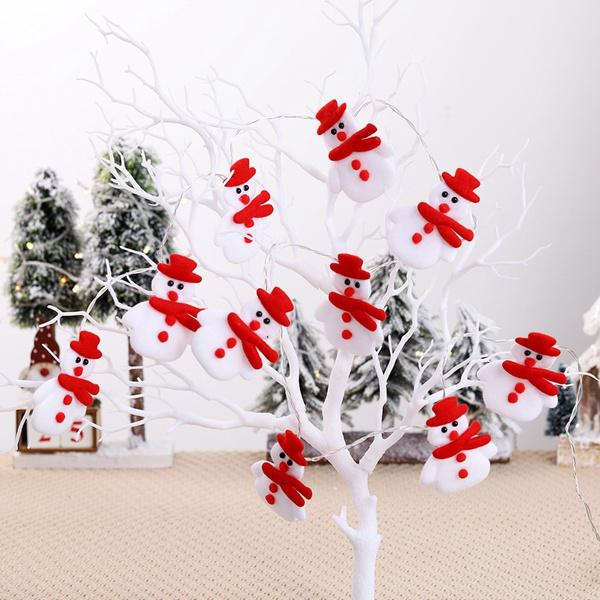 10 LEDs 5.4ft Christmas Snowman String Lights Waterproof Light Up String Lights Short Plush Lights for Christmas Decorations Christms Tree Light