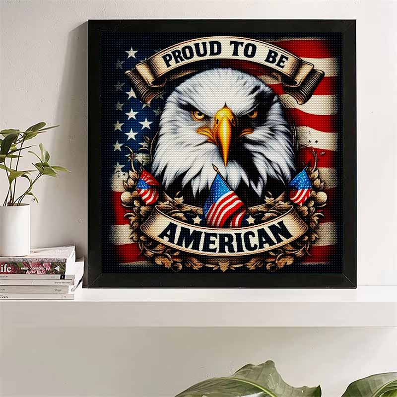 Neuankömmling 5D DIY Vollkreis Diamantmalerei "Amerikanischer Adler" Stickerei Kreuzstich Heimdekor Geschenk