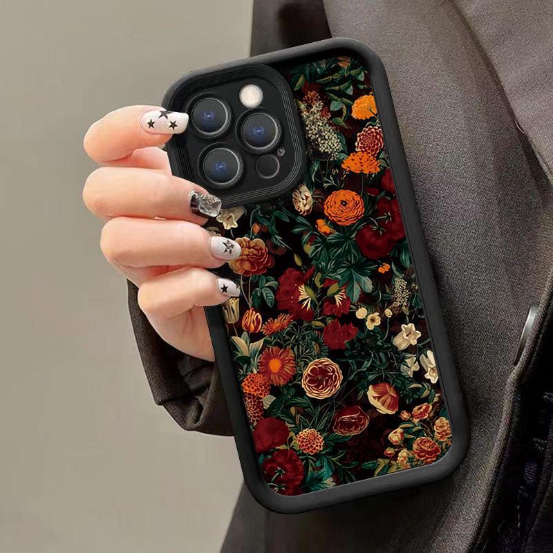 Vintage Floral Soft Phone Case for Xiaomi Mi 15 14T 14 13 12 12T 11 Lite Poco X7 X6 X5 F5 F6 Pro Garden Pattern Shockproof Cover