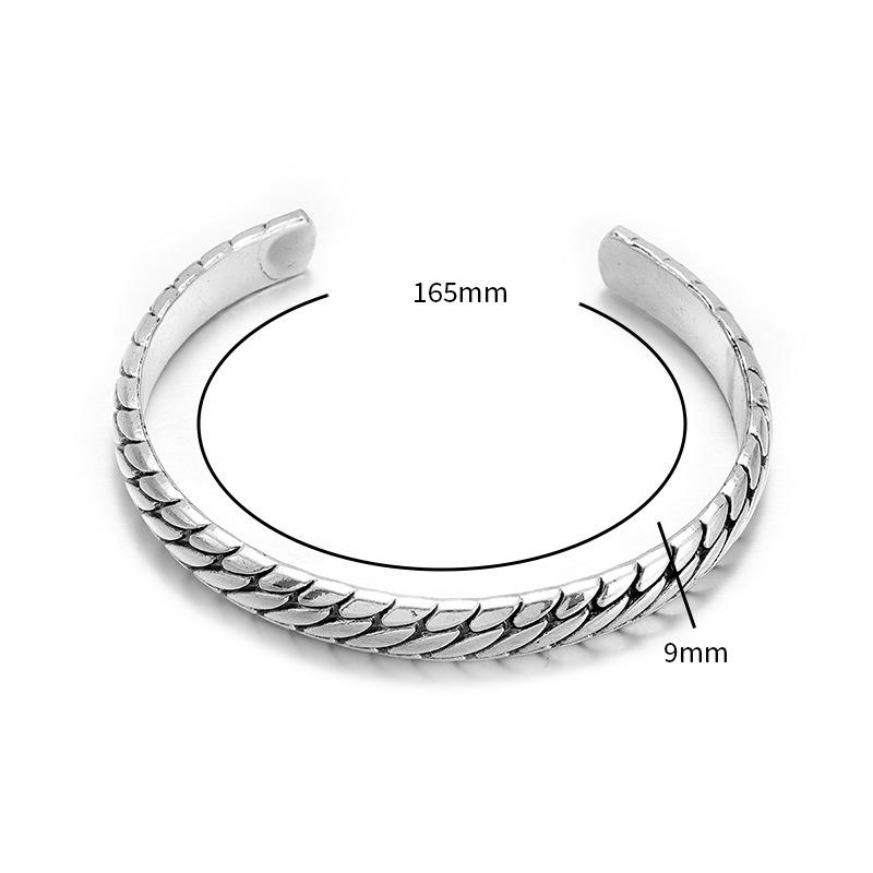 

Fashion Tire Pattern Open Cuff Bracelet Ins Minimalist Trendy Bangle срібний