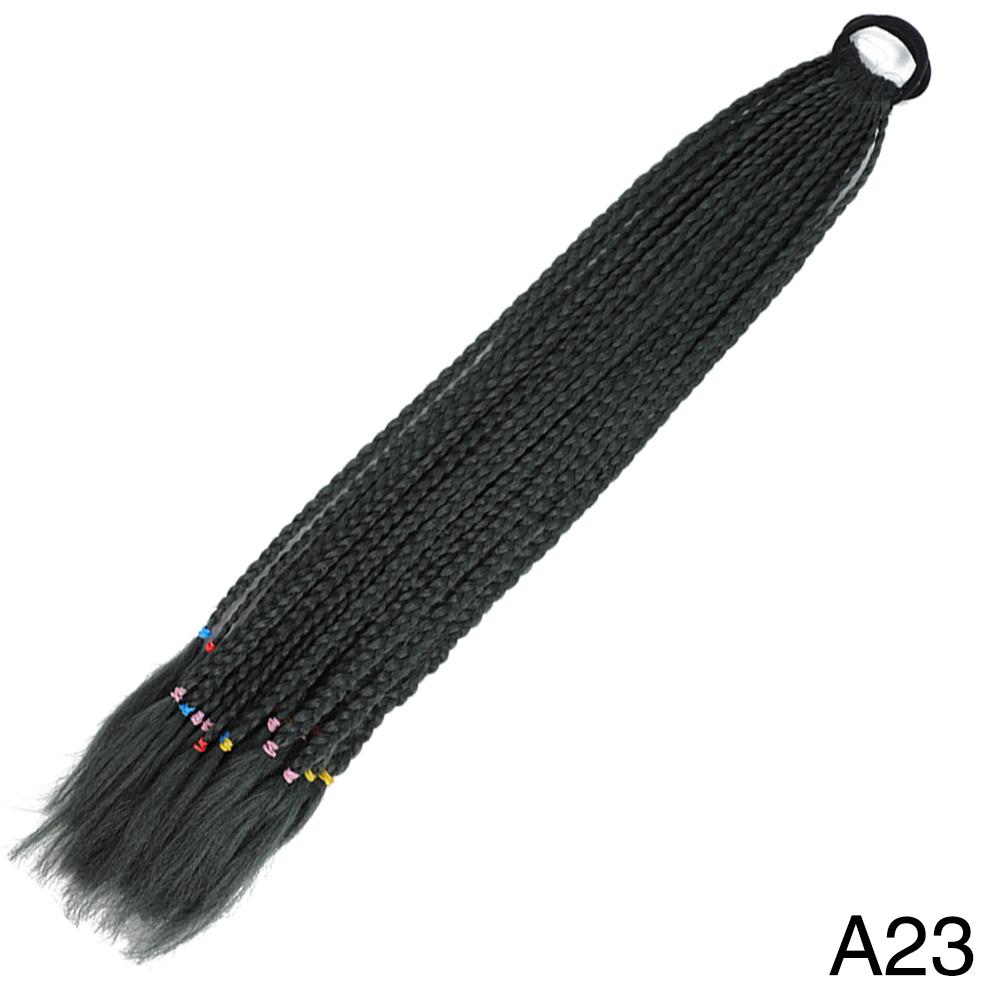 Synthetic Long Wig Colored Braided Ponytail Hair Extension Elastic Rubber Band Braiding Ponytail Hair Extensions For Girls