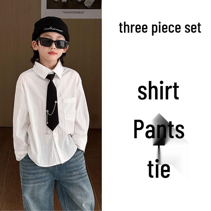 Boys' Mid-Length British Style Trench Coat - Spring/Autumn 2025 Fashion