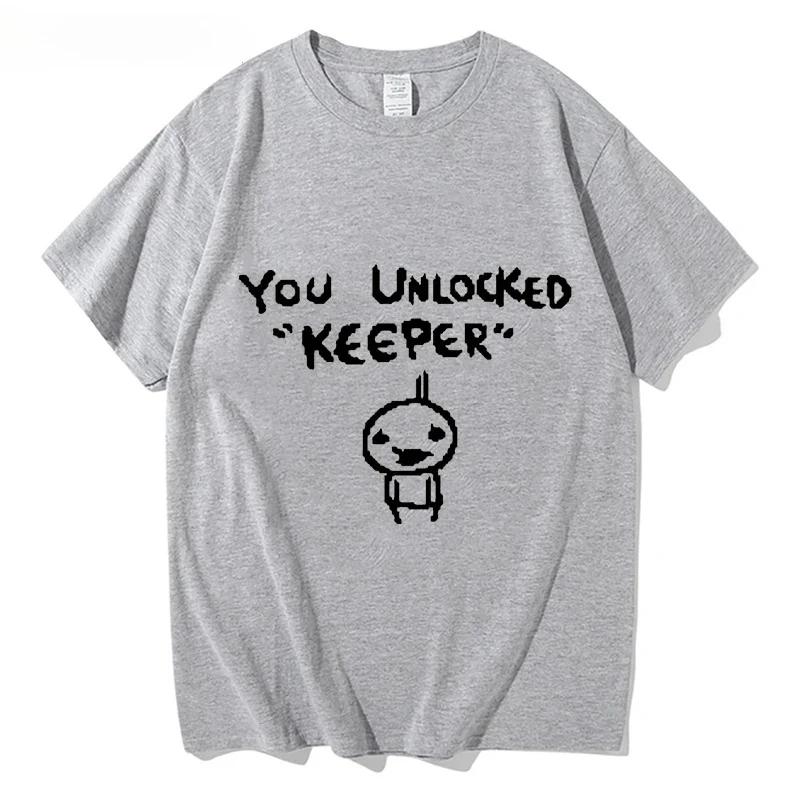 Hip Hop Binding of Isaac Print Tshirt Unisex Women Oversized You Unlocked Keeper T Shirt Cotton Tee Hip Hop Tshirt Tops Streetwear