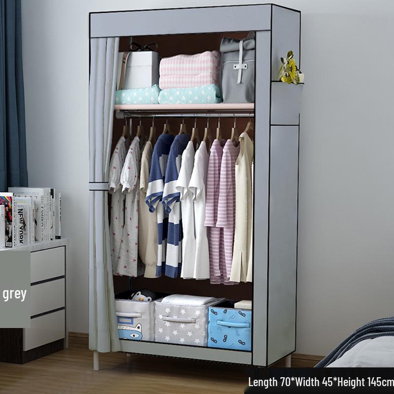 Space-Saving Modern Fabric Wardrobe for Adults and Children - Ideal for Dormitory and Bedroom Use.