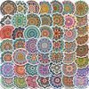50/100PCS Cool Mandala Flower Stickers Flower Painting Laptop Graffiti Decoration Retro Luggage Skateboard Waterproof Decals