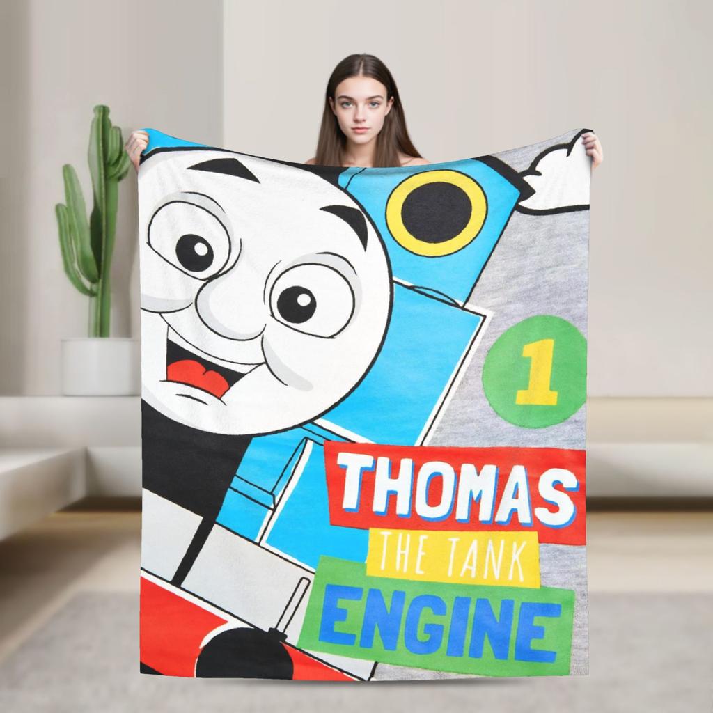 Super Soft T-thomas and Friends Throw Blanket Premium Fleece Flannel Lightweight Bed Blanket Super Cozy Blankets All Season Use