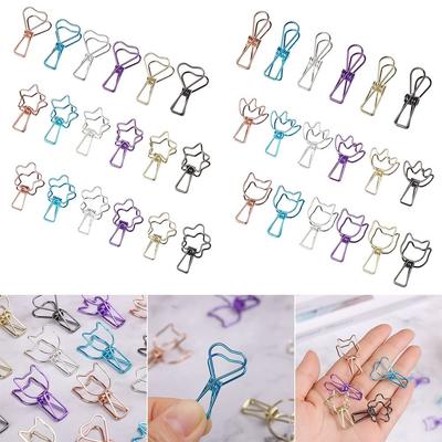 Gift Solid Color Metal School Stationery Hollowed Out Design Binder Clip Office Supply Fish Clip