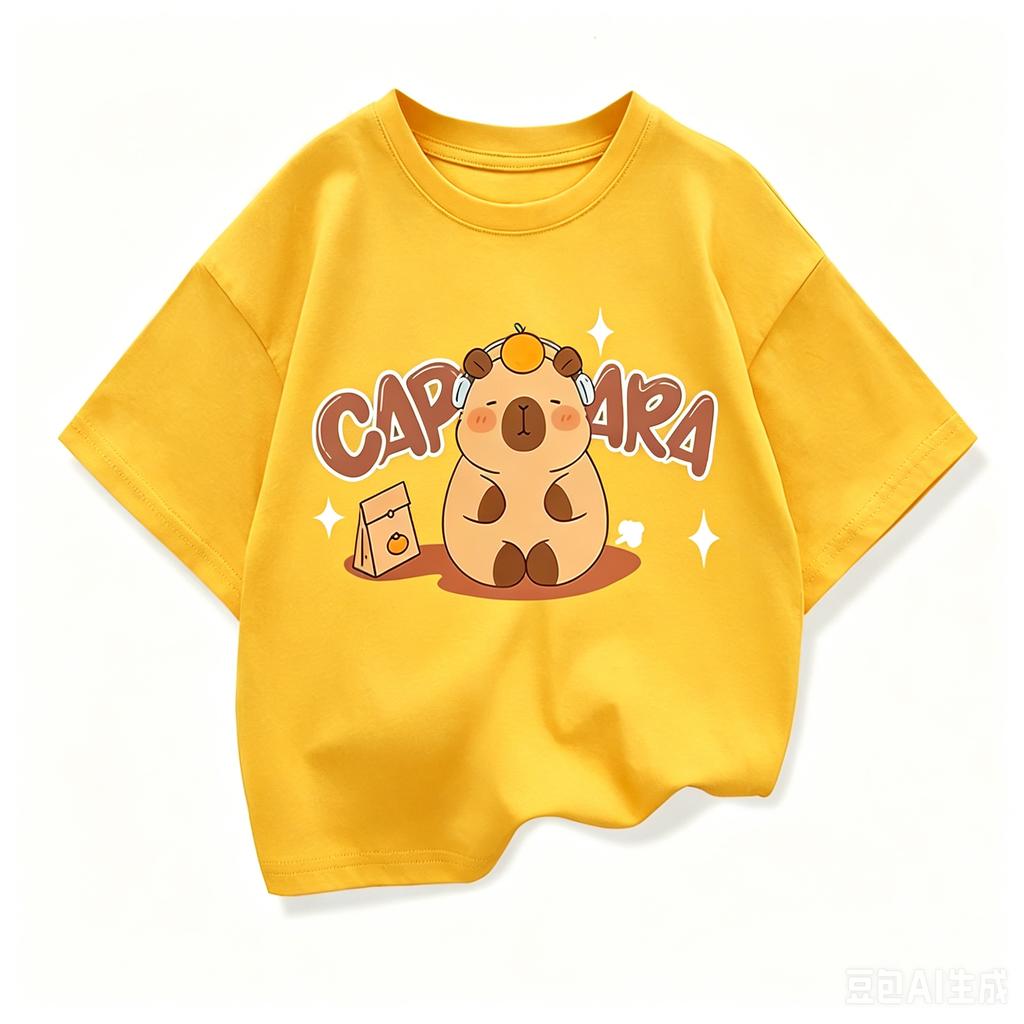 Summer Cute Design Capybara Tshirt Kids Girl TShirt Capibara Cartoons Clothes Capybaras Baby Boys T Shirt Casual Top Clothes