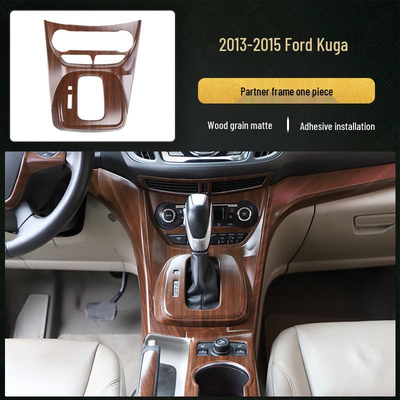 13-15 Kuga Kohlefaser Navigationskonsolenaufkleber - Pfirsichholz-Stil